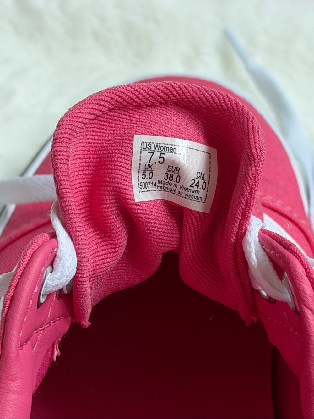 Vans Pink Canvas Low-Top Sneakers with White Stripe - Picture 9 of 11